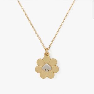 Kate Spade Garden Glam Flower Mini Pendant Necklace Gold | NWT